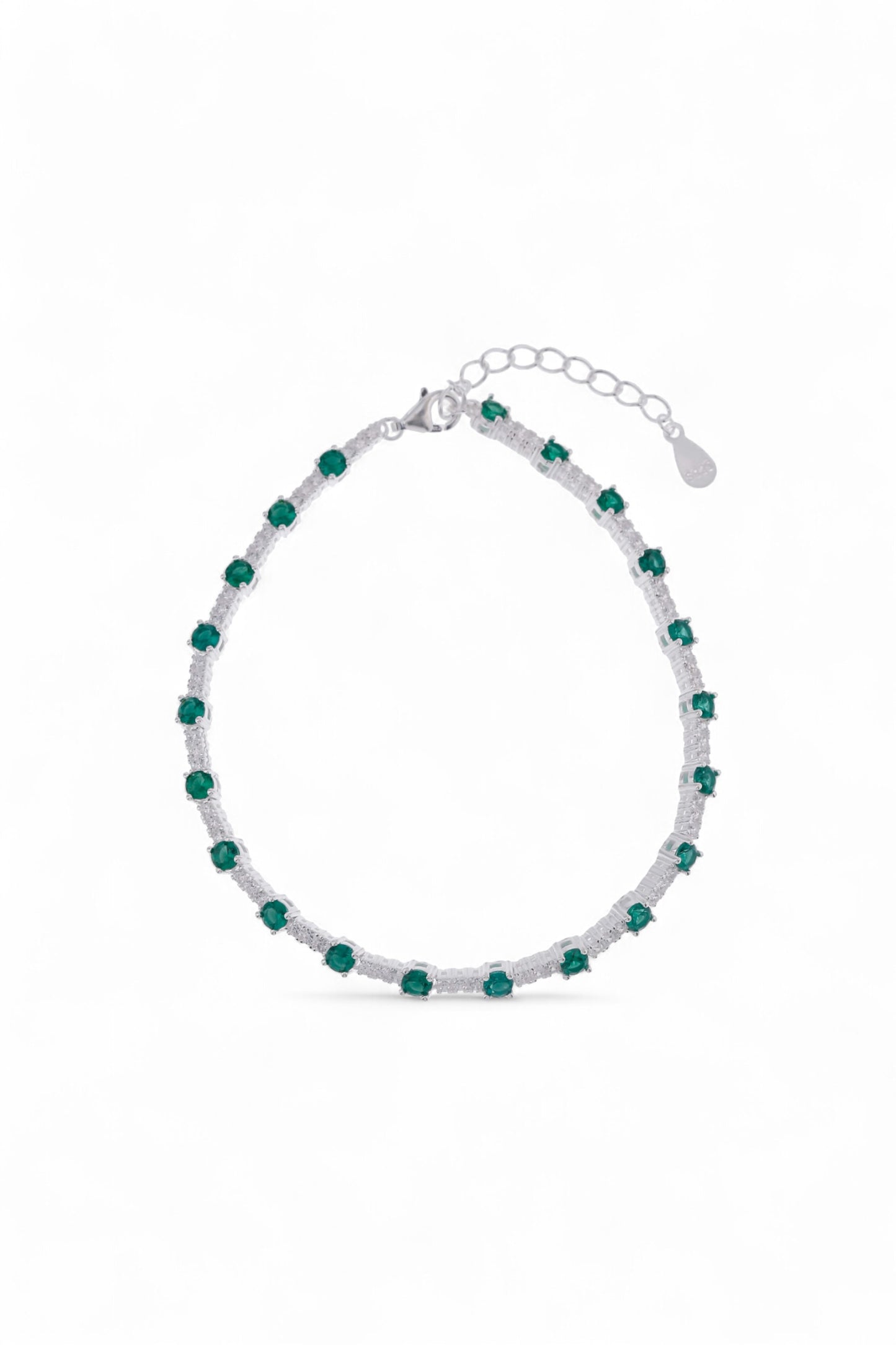 Pulsera Plata Shine Verde