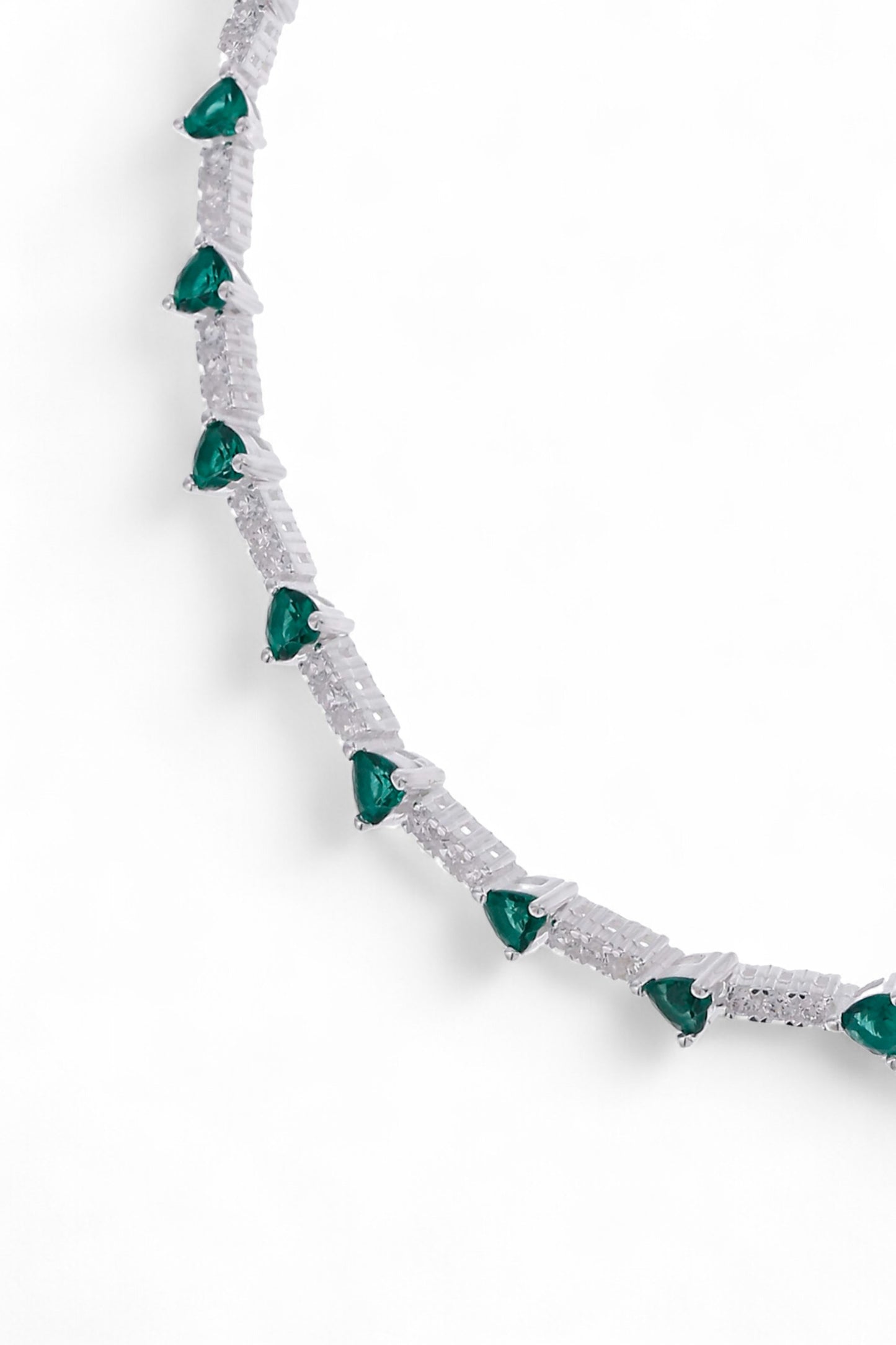 Pulsera Plata Corazones Shine Verde