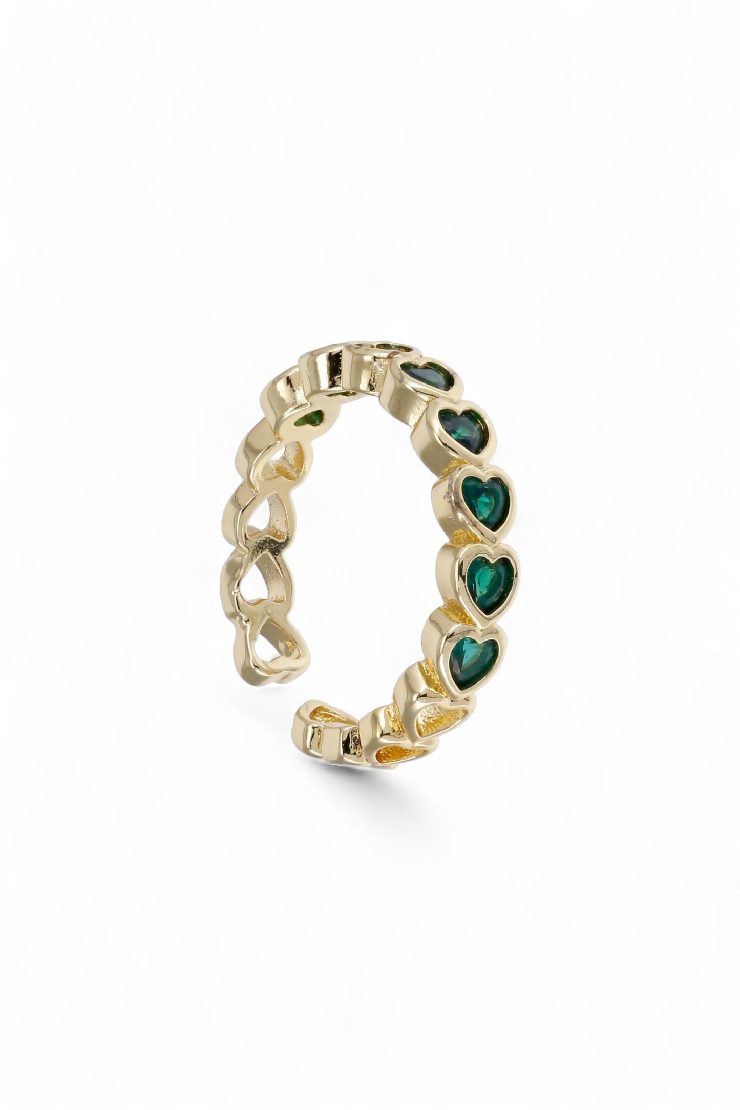 Anillo Corazones Verde