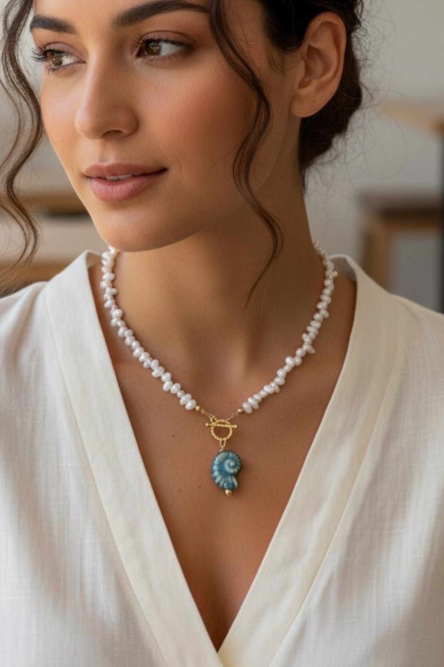 Collar Caracol Azul