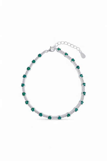 Pulsera Plata Shine Verde
