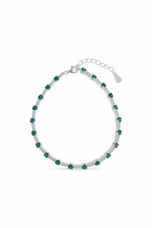 Pulsera Plata Shine Verde