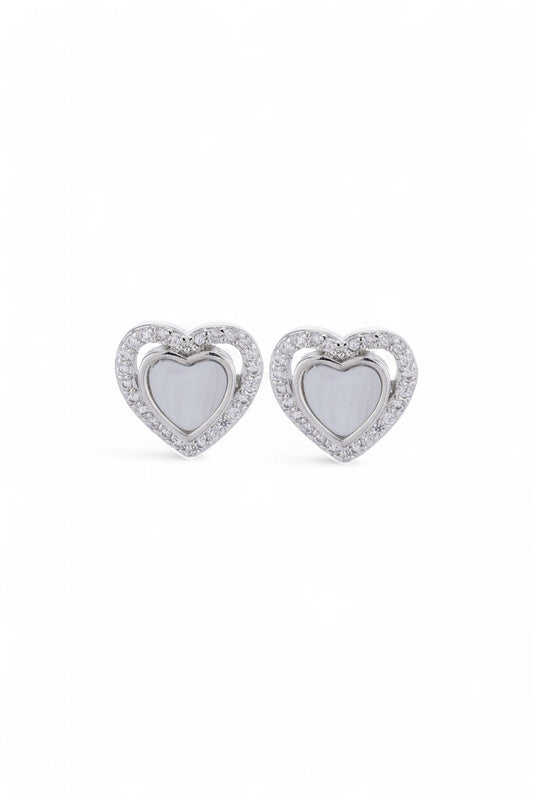 Topo Corazón Nacar Shine Plateado