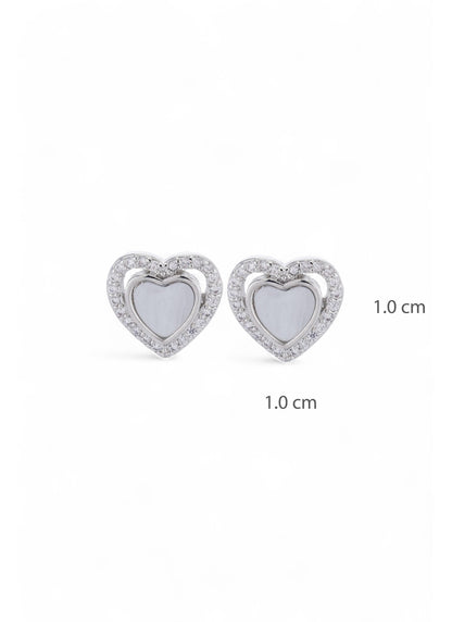 Topo Corazón Nacar Shine Plateado
